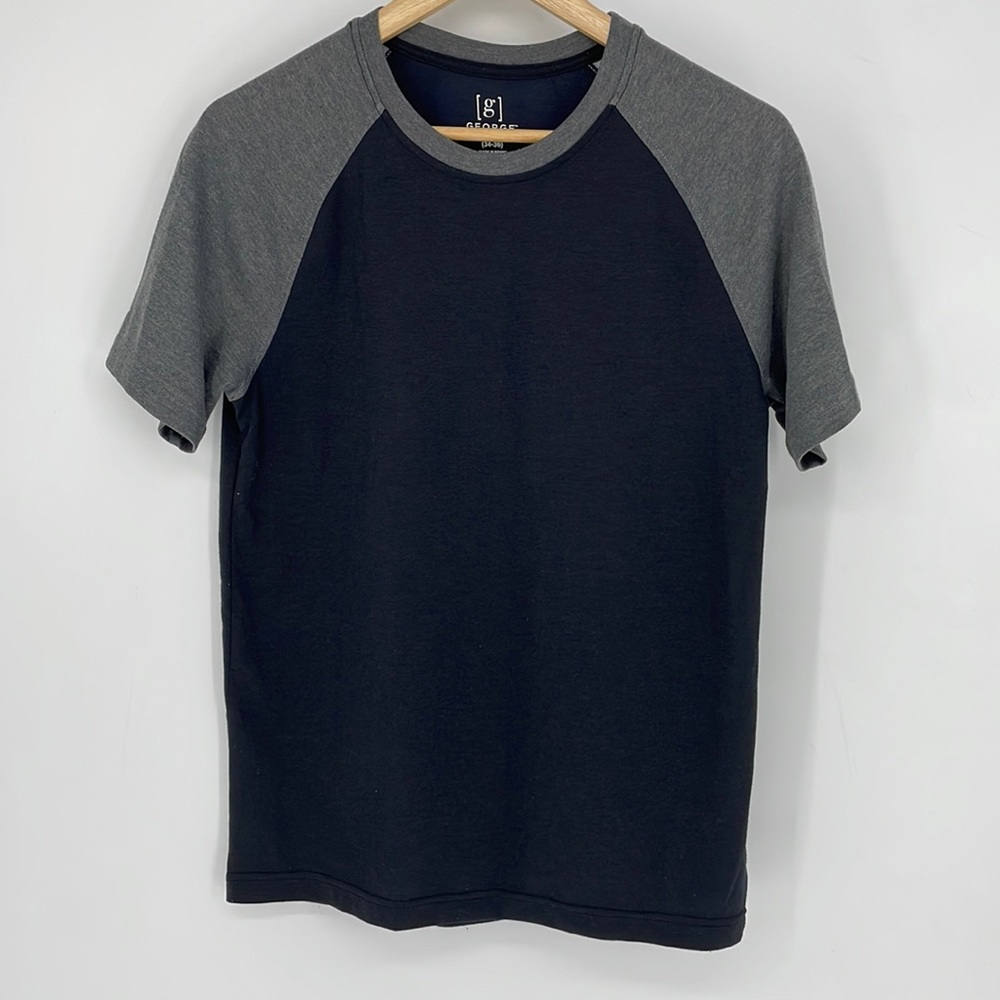 GEORGE athleisure activewear shirt black & gray men's size SM